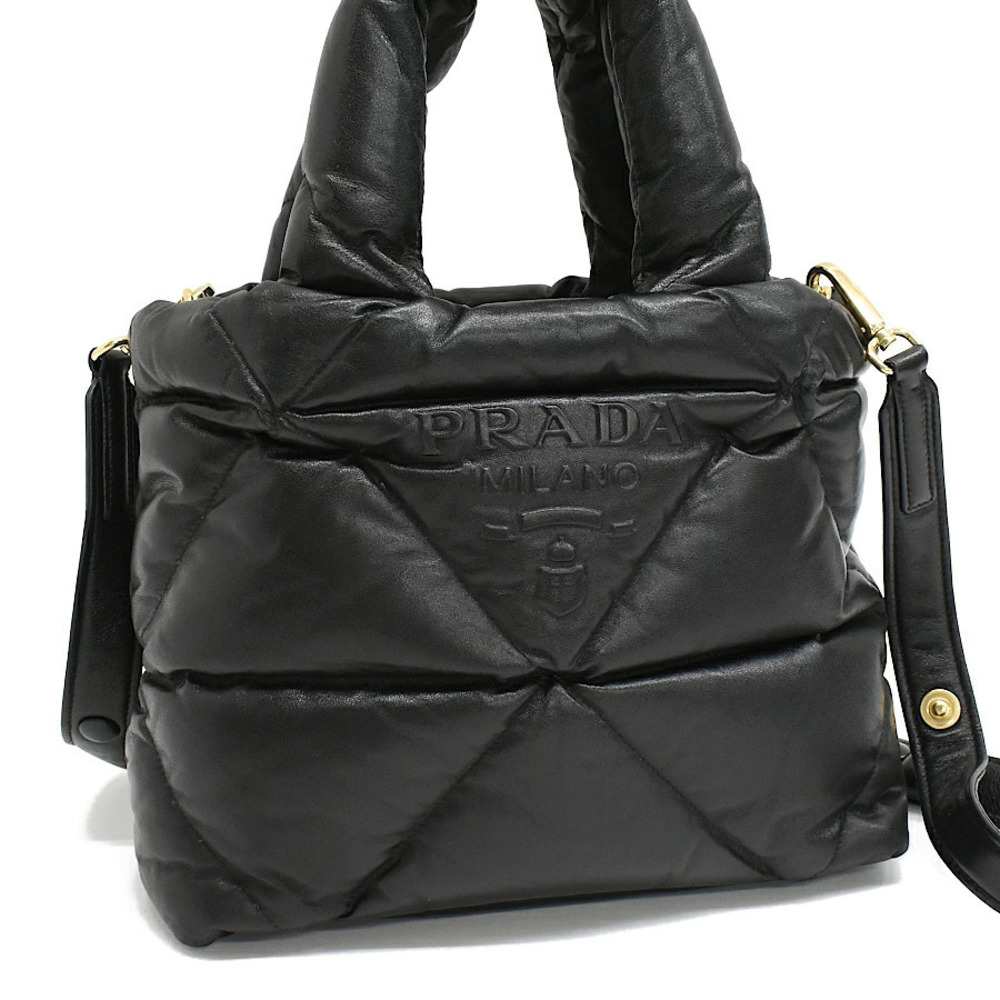 Prada Padded Tote Bag NAPPA SOFT Leather Nero Black